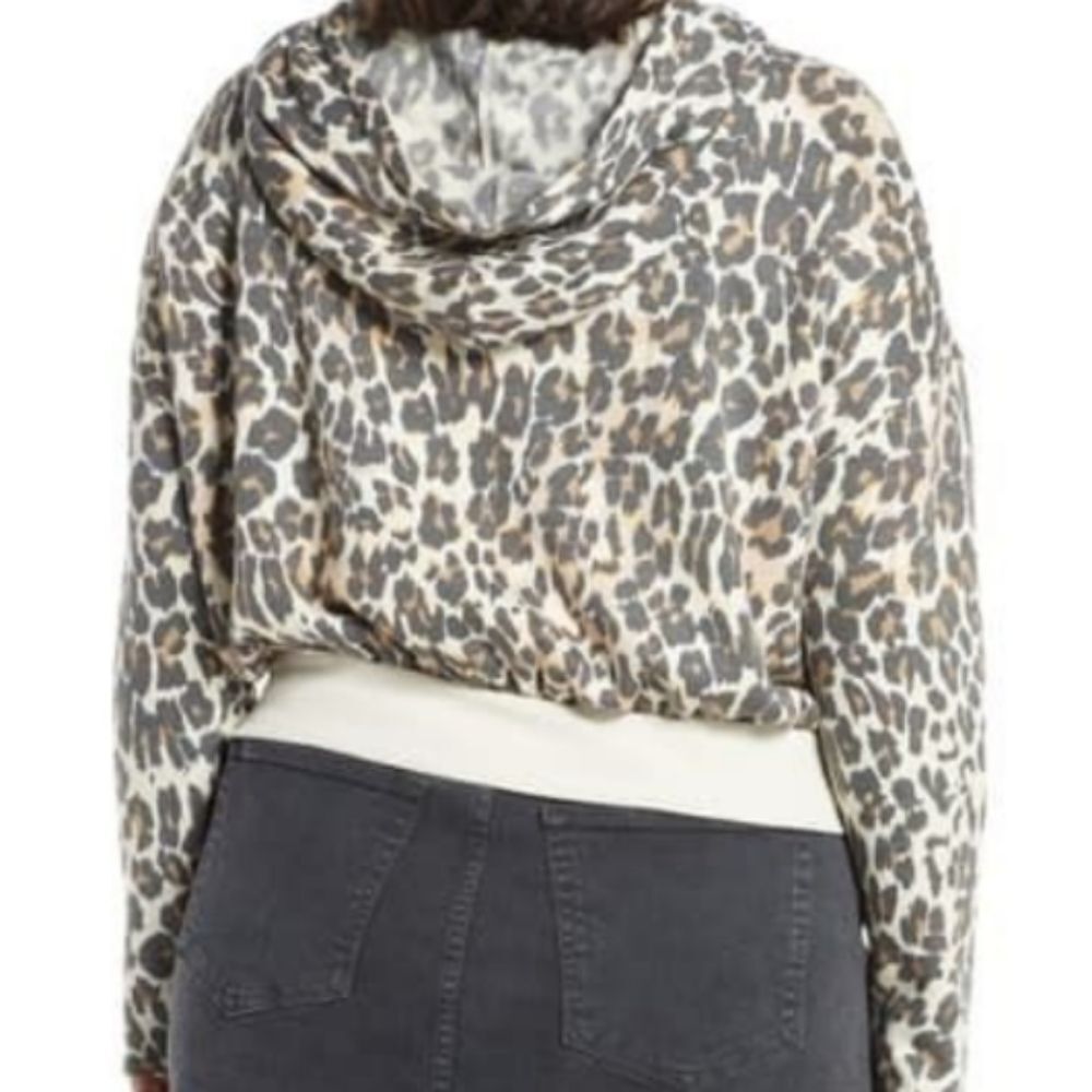 BP Leopard Print Cropped Hooded Sweatshirt - 2X - Picture 3 of 10